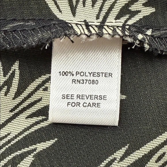 Cato Black Sheer Floral Tie Waist Chiffon Blouse Top Size L - Picture 11 of 11